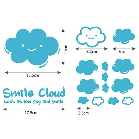 Decal Dán Tường NineWall Smile Cloud BS011