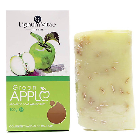 Xà Bông Thiên Nhiên Tẩy Tế Bào Chết - Táo Xanh Lignum Vitae Green Apple (100g) - 0002-z