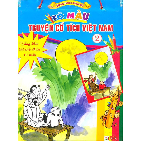 [Download sách] Bộ Túi: Tô Màu Truyện Cổ Tích Việt Nam 2 (Tặng Kèm Bút Sáp Thơm 12 Màu)
