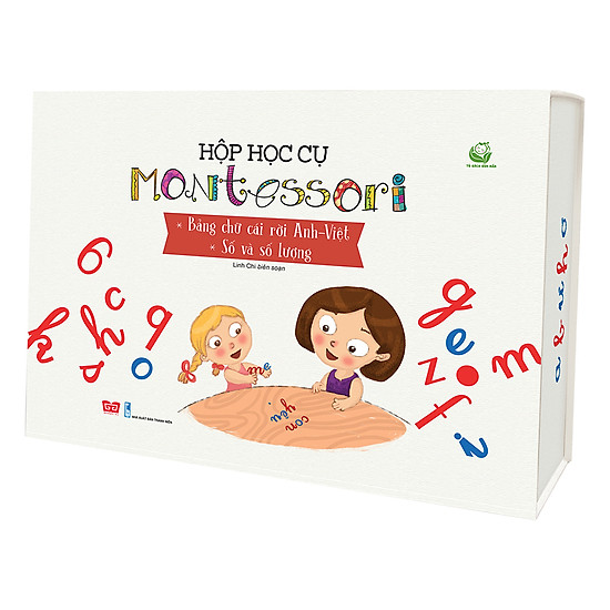 Hộp Thẻ Học Cụ Montessori - Bảng Chữ Cái Rời Anh - Việt - Số Và Số Lượng
