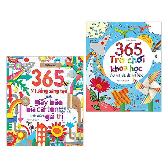 Combo 365 Trò Chơi Khoa Học Khó Mà Dễ, Dễ Mà Khó + 365 Ý Tưởng Sáng Tạo: Biến Giấy Báo, Bìa Carton Bỏ Đi Thành Các Món Đồ Có Giá Trị