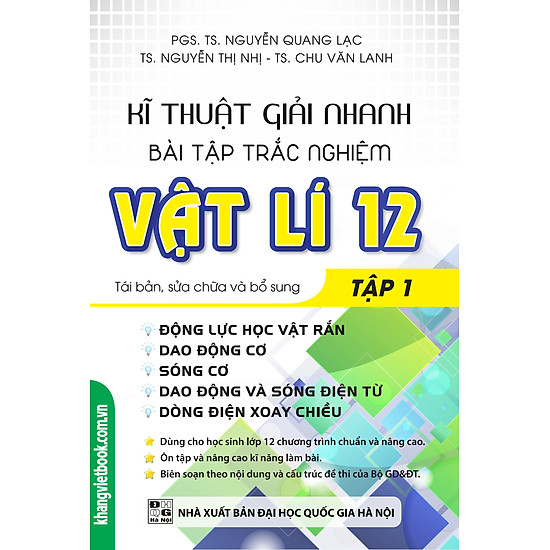 Kĩ Thuật Giải Nhanh Bài Tập Trắc Nghiệm Vật Lí 12 (Tập 1)