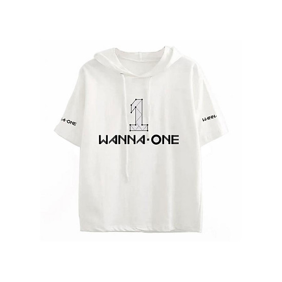 Áo Thun Tay Lỡ Có Mũ In Logo Wanna One Kpop