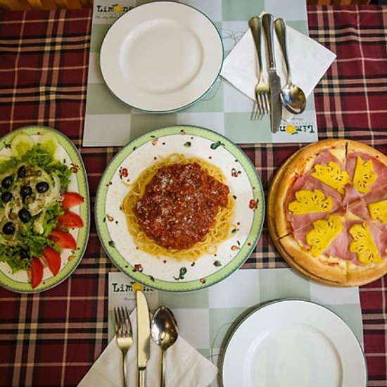 Hấp dẫn Combo Pizza - Mỳ spaghetti cho 02 người tại Limone Italian Food