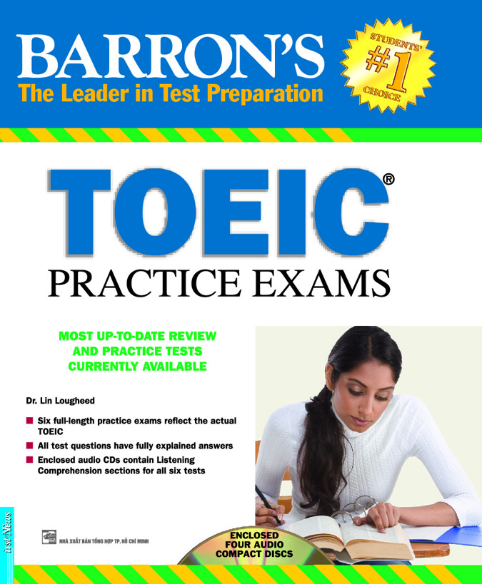 Bìa sách Barons TOEIC Practice Exams (Sách + 4CD)