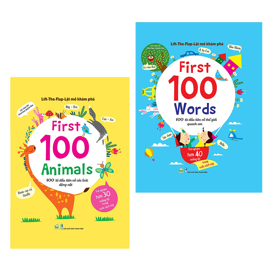 Bìa sách Combo Lift-The-Flap - Lật Mở Khám Phá - First 100 Words Và First 100 Animals (Tặng Kèm Đồ Chơi 3D)
