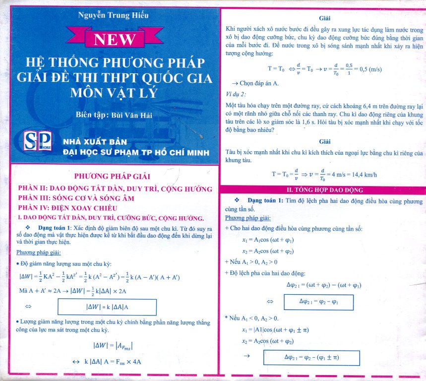Bìa sách Bảng Hệ Thống Phương Pháp Giải Đề Thi THPT Quốc Gia Môn Vật Lý (2)