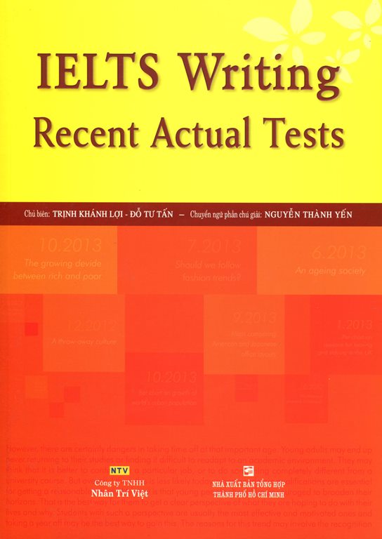 Bìa sách IELTS Writing Recent Actual Tests (Không CD)