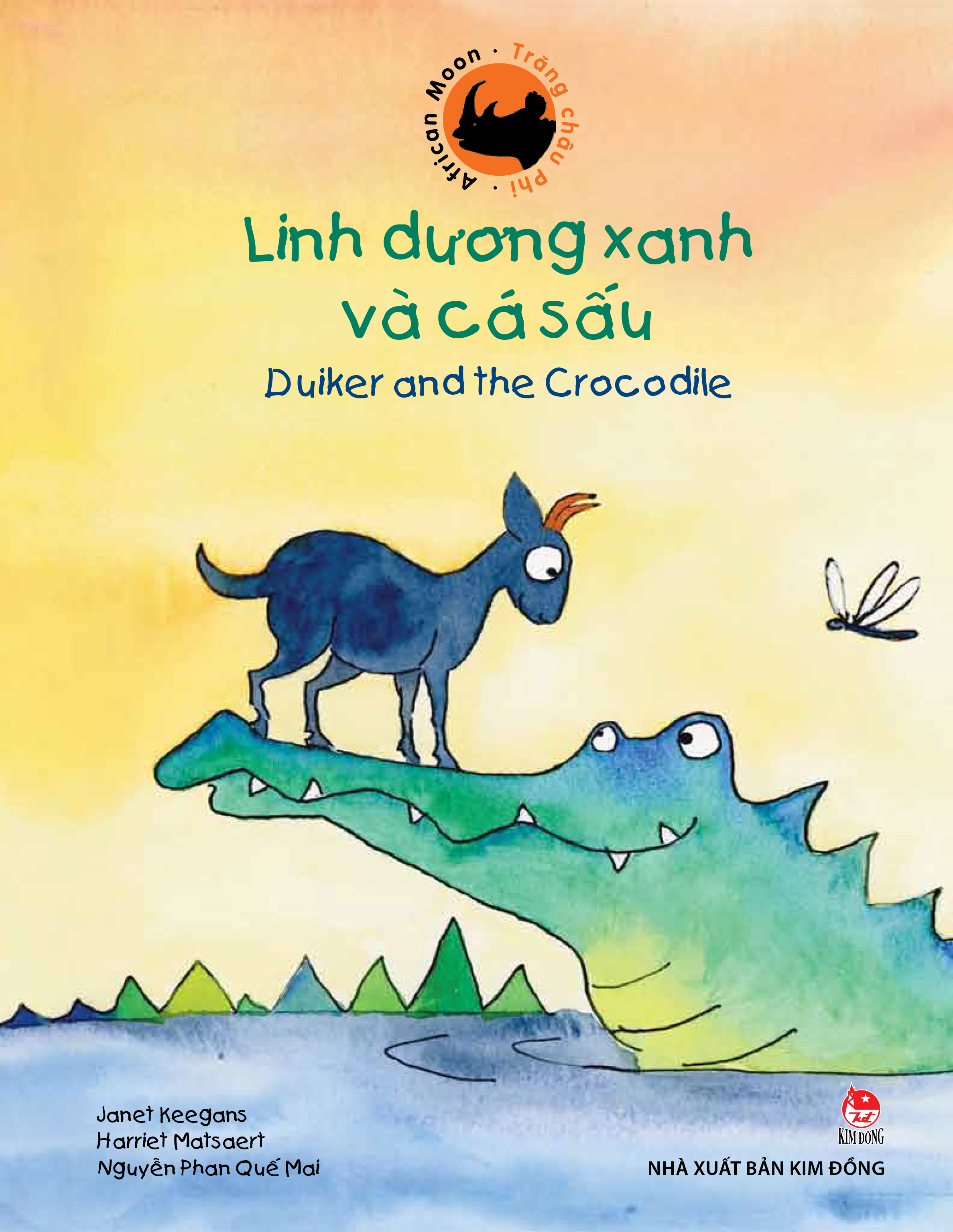 Bìa sách Trăng Châu Phi - Linh Dương Xanh Và Cá Sấu (Song Ngữ Việt Anh)