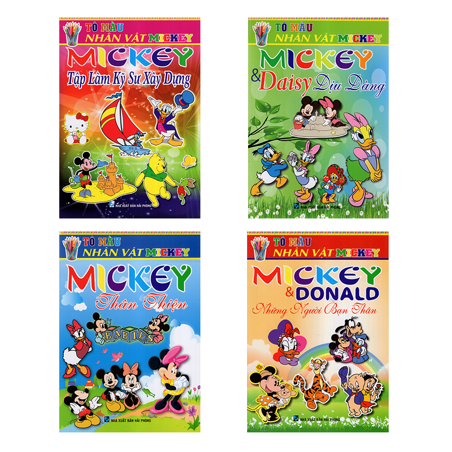 Bìa sách Tô Màu Nhân Vật Mickey (4 Quyển)