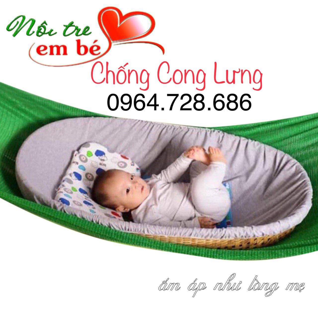 Nôi tre đan đặt võng cho bé