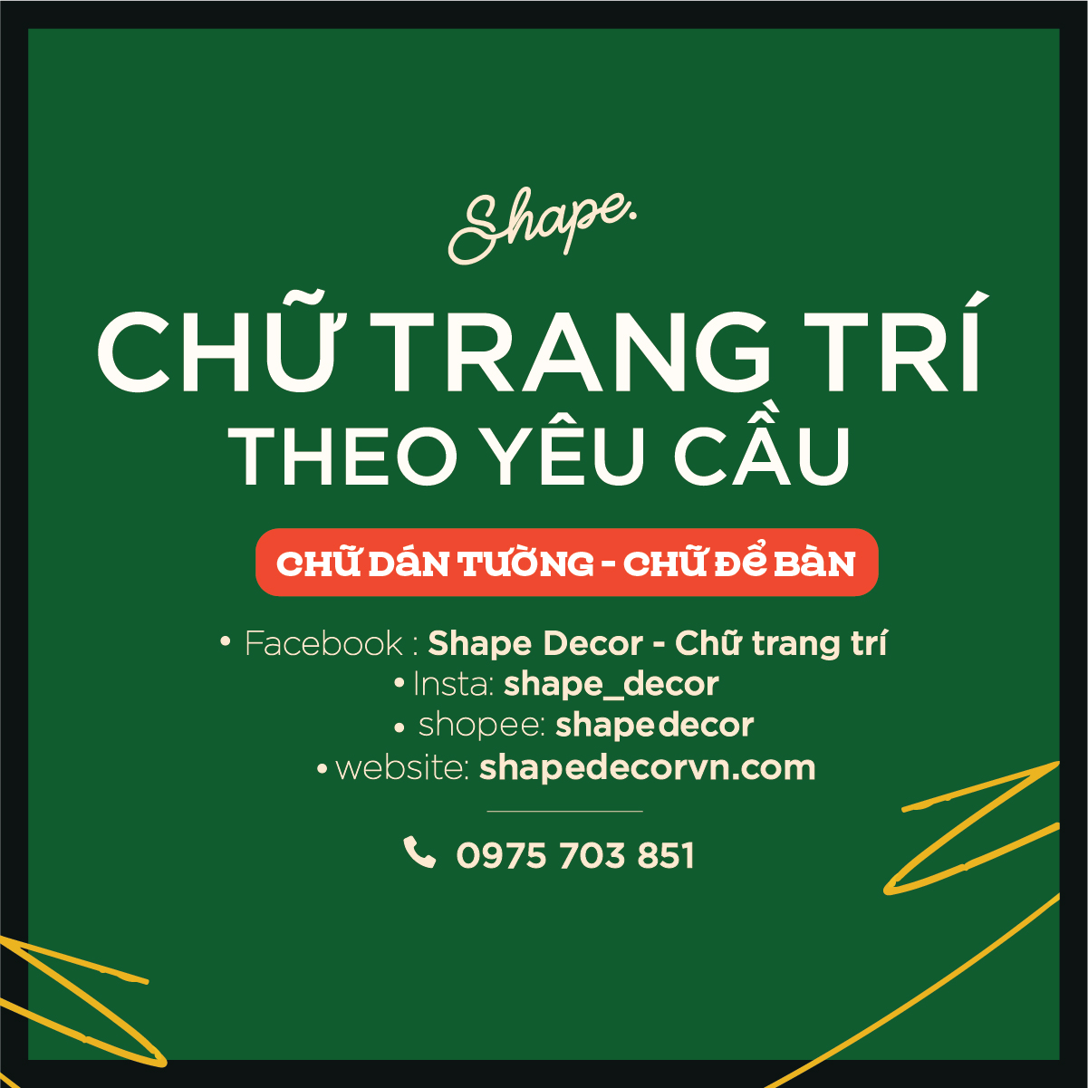 Shape Decor Chữ trang trí