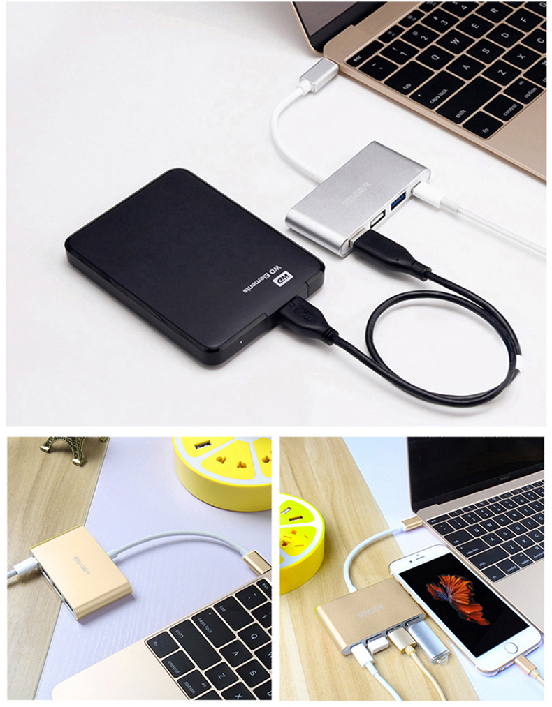 Dây cáp chuyển đổi USB type C sang adapter - màu bạc