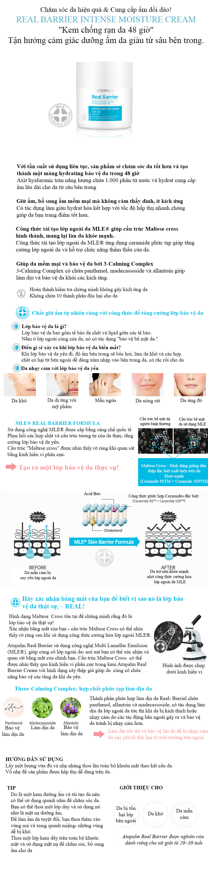 Kem chống rạn da Real Barrier Intense Moisture Cream