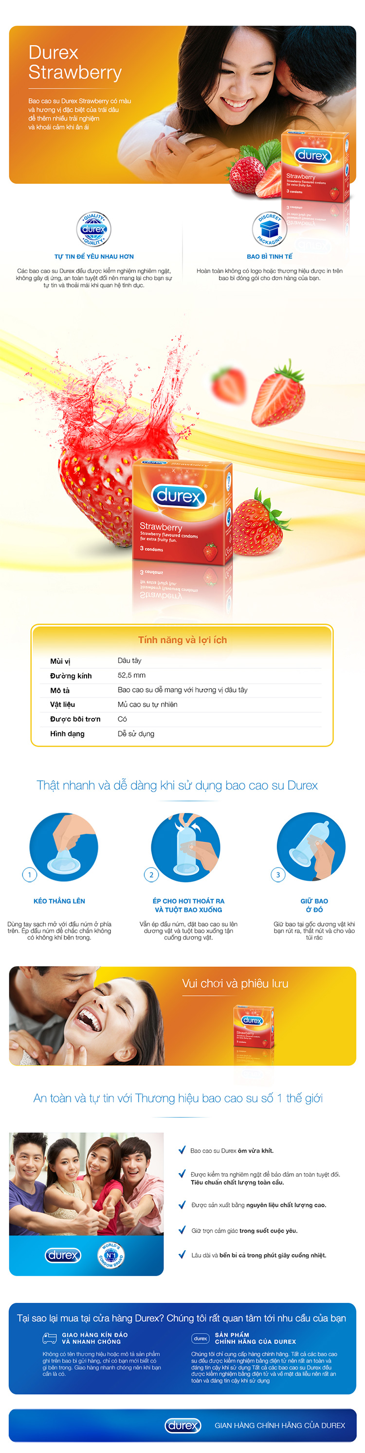 Bao Cao Su Durex Strawberry 3S – 39191