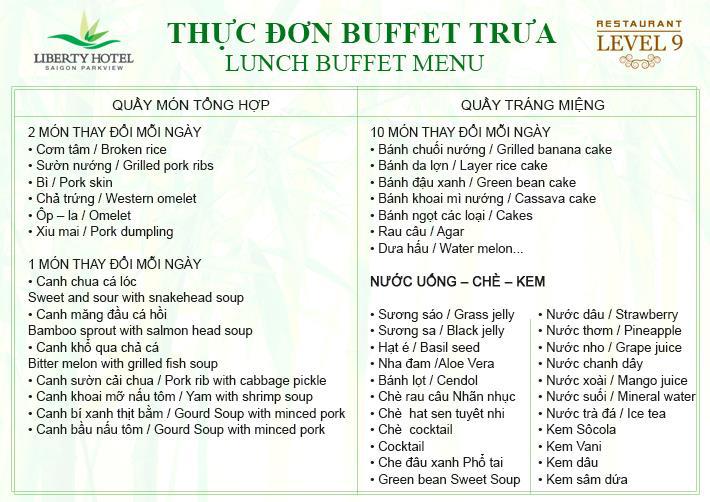 Buffet Trưa Với 70 Món Á, Âu, Việt Và Hải Sản Nướng - Nhà hàng - Liberty Hotel Saigon Parkview