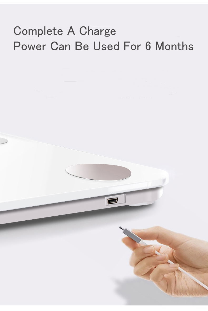 Cân Điện Tử Đo Lượng Mỡ Cơ Thể ICOMON i9u Có Cổng USB Điều Khiển Bằng Bluetooth và Ứng Dụng Trên iOS, Android - Trắng