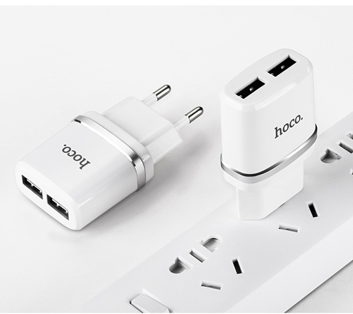 Cốc Sạc 2 Cổng USB Hoco C12 – Hàng Chính Hãng
