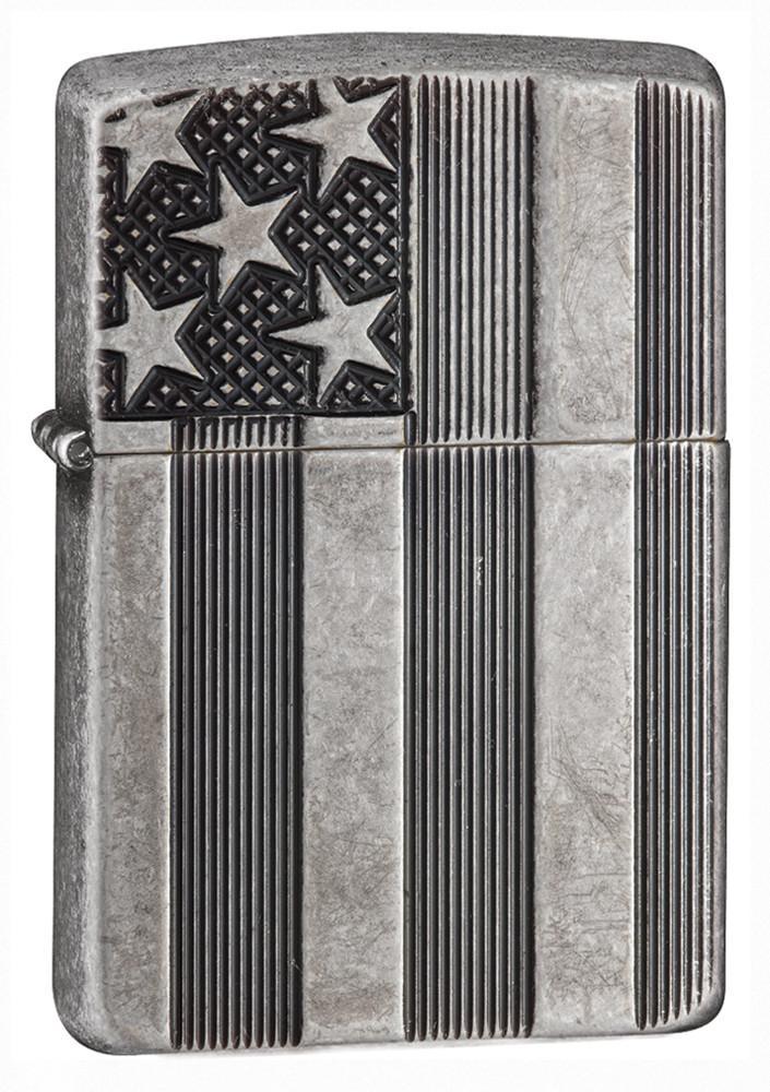 Zippo-Armor-US-Flag-Antique-Silver-Plate-28974-1