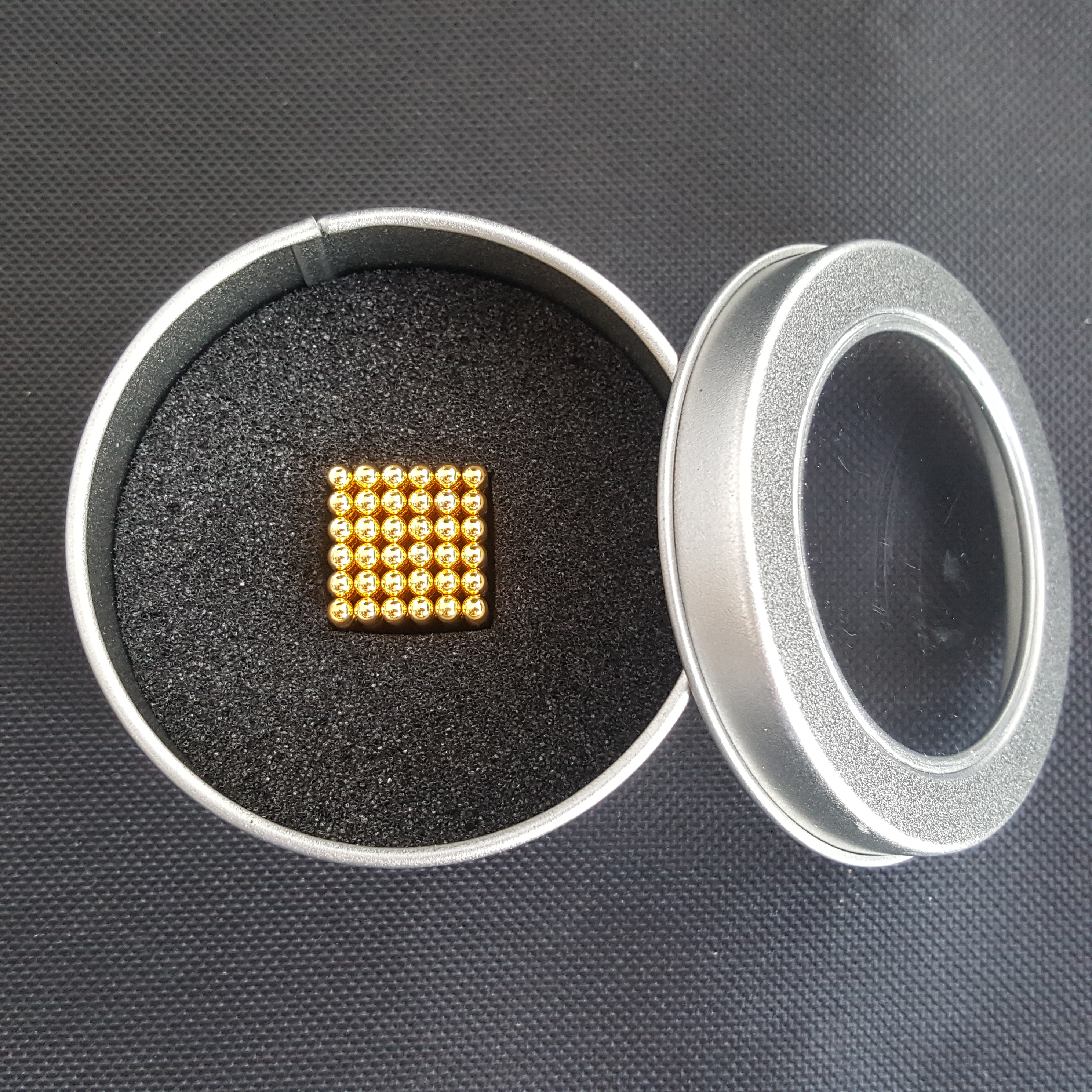 Khối 216 viên Bi nam châm xếp hình màu bạc