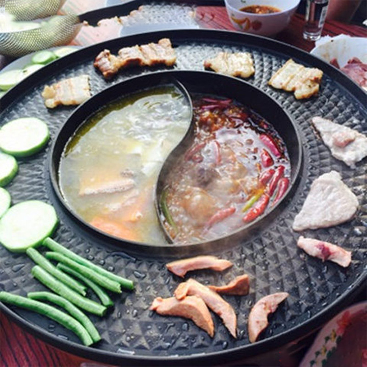 Nồi lẩu kép - Bếp lẩu nướng