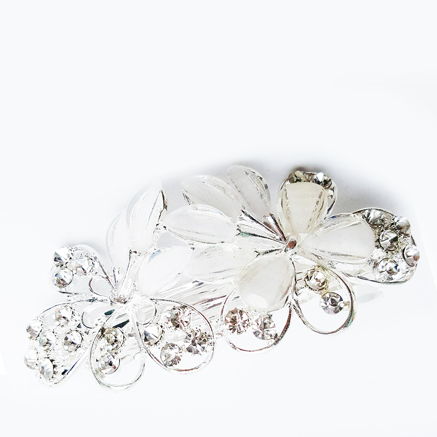 Kẹp Tóc Pha Lê Cao Cấp Hoa Lá Siêu Sang Chảnh