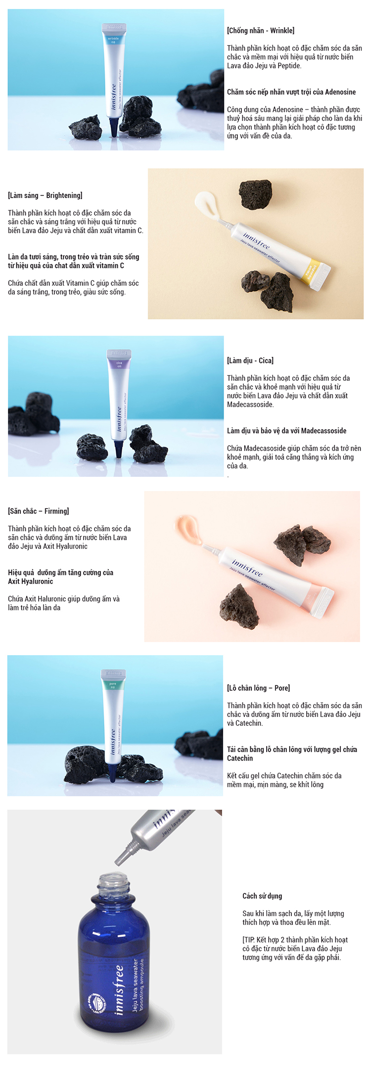 Thành Phần Kích Hoạt Cô Đặc Giúp Săn Chắc Da Innisfree Jeju Lava Seawater Effector (Firming) (7ml)