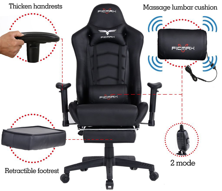 Ghế Chơi Game Ficmax FX-007 Massage - Hàng Chính Hãng