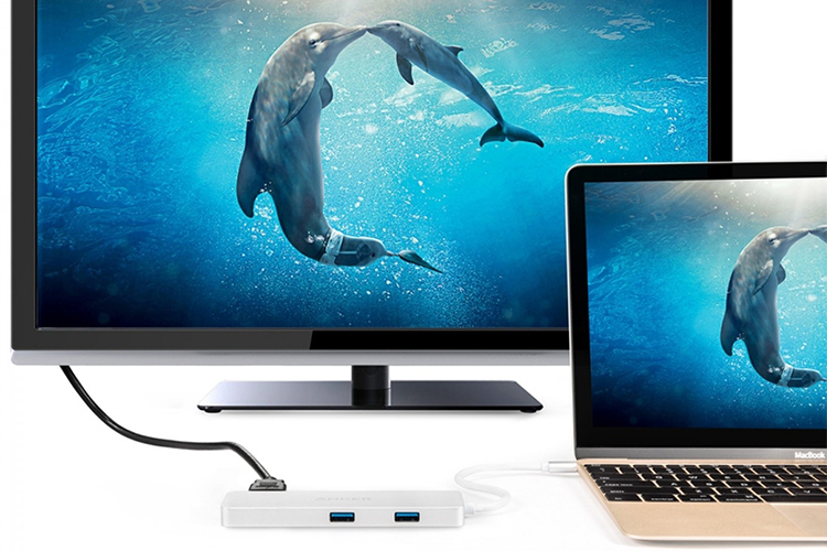 Hub USB Type-C Anker Premium 3 Cổng Ethernet / USB 3.1 Gen 1 / USB Type-C Hỗ Trợ PowerDelivery PD A8032 - Hàng Chính Hãng