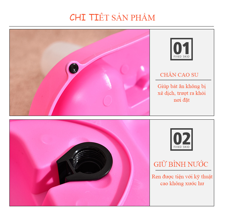 Bát ăn và bình nước cho chó mèo (màu ngẫu nhiên)