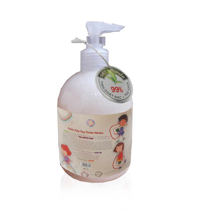 Combo 2 chai nước rửa tay thiên nhiên Lamcosmé (500ml) dành riêng cho trẻ em, diệt khuẩn hơn 99%, tuyệt đối an toàn. Tặng Gel rửa tay khô 3K