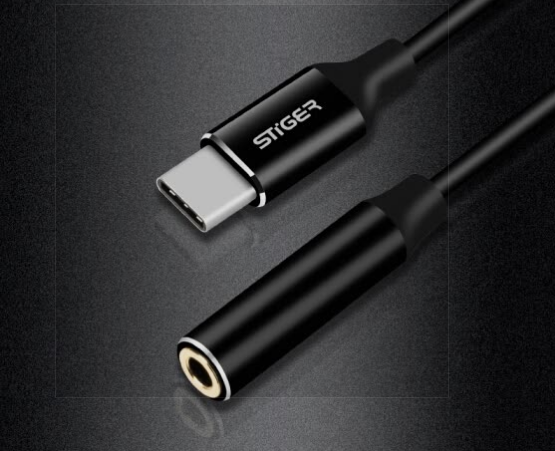 Jack Cắm Chuyển Đổi Tai Nghe Chân Type-C Sang 3.5mm Stiger - Đen