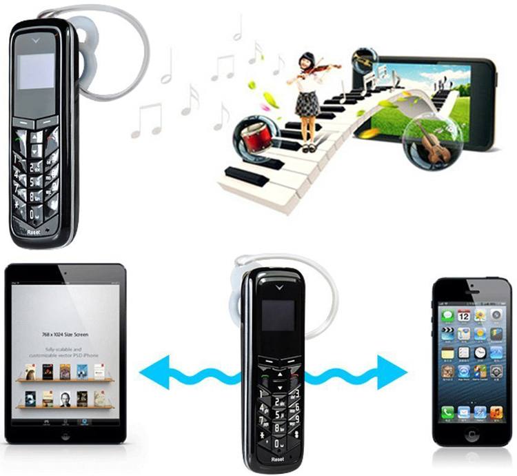 Điện Thoại Di Động Kiêm Tai Nghe Bluetooth Mobiwatch BM50 - Hàng Nhập Khẩu