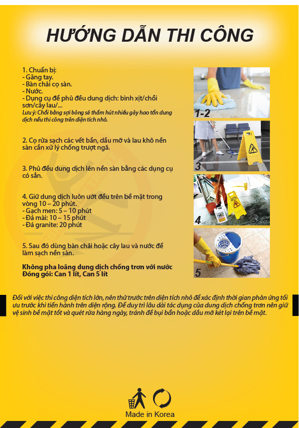 Dung dịch chống trơn trượt nền sàn KMG (Can 1 lít)