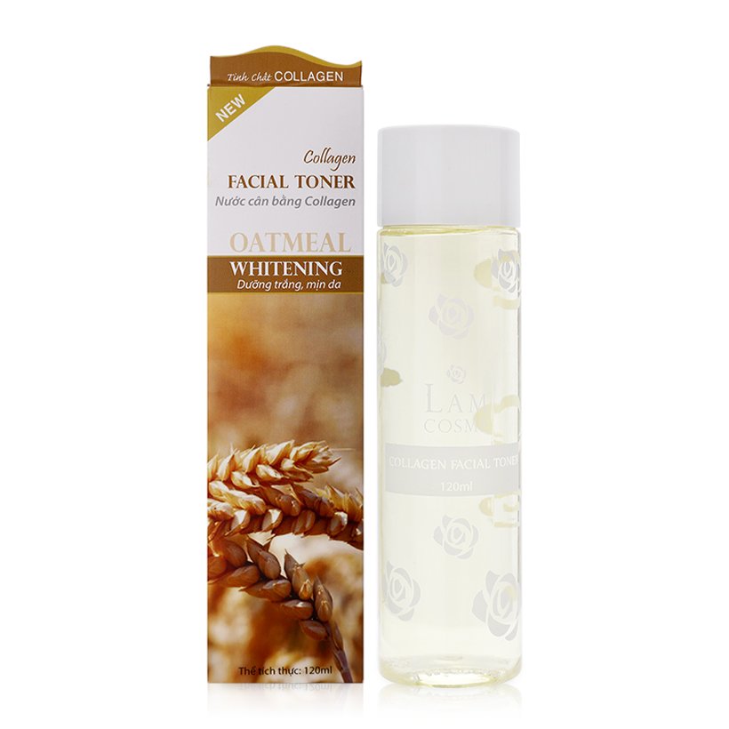 Combo 2 chai nước cân bằng da Lamcosmé (120ml), chiết xuất từ Yến Mạch, dưỡng da trắng mịn
