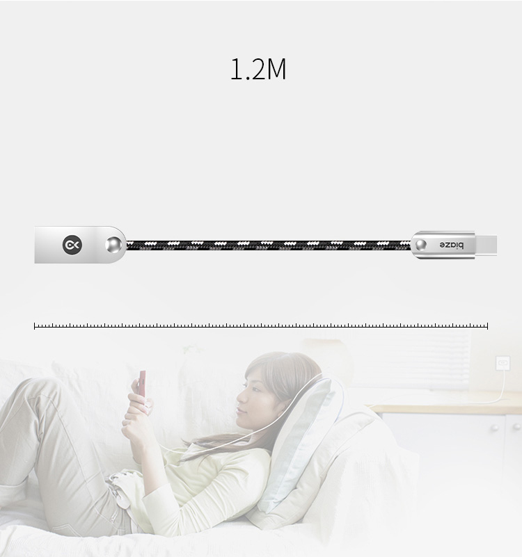 Cáp Sạc/ Truyền Dữ Liệu BIAZE - K13 - Cho Jinhua P9 / Mate9 / Glory V8 / Millet 5 - Trắng, 1.2m