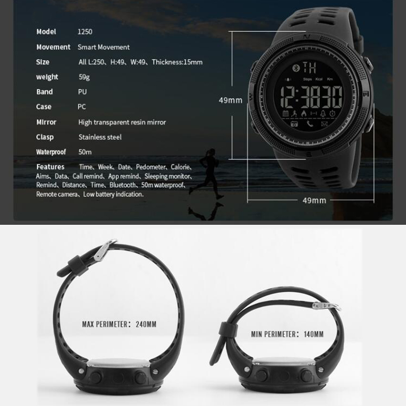 Đồng Hồ Thông Minh Smart Watch SKMEI 1250 - DHA546