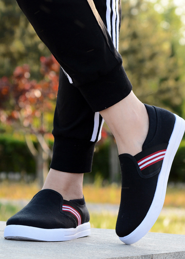 Giày lười vải nam phối sọc glk158