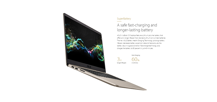 Laptop Asus Vivobook S15 S510UN-BQ182T Core i7-8550U/Win10 (15.6 inch) - Vàng - Hàng Chính Hãng