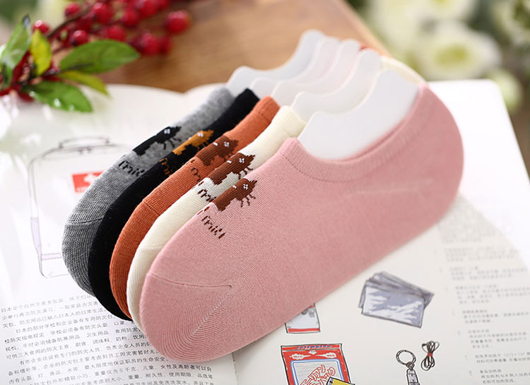 BEJIROG Women's Breathable Cotton No-Show Socks 5pcs, Assorted Colors