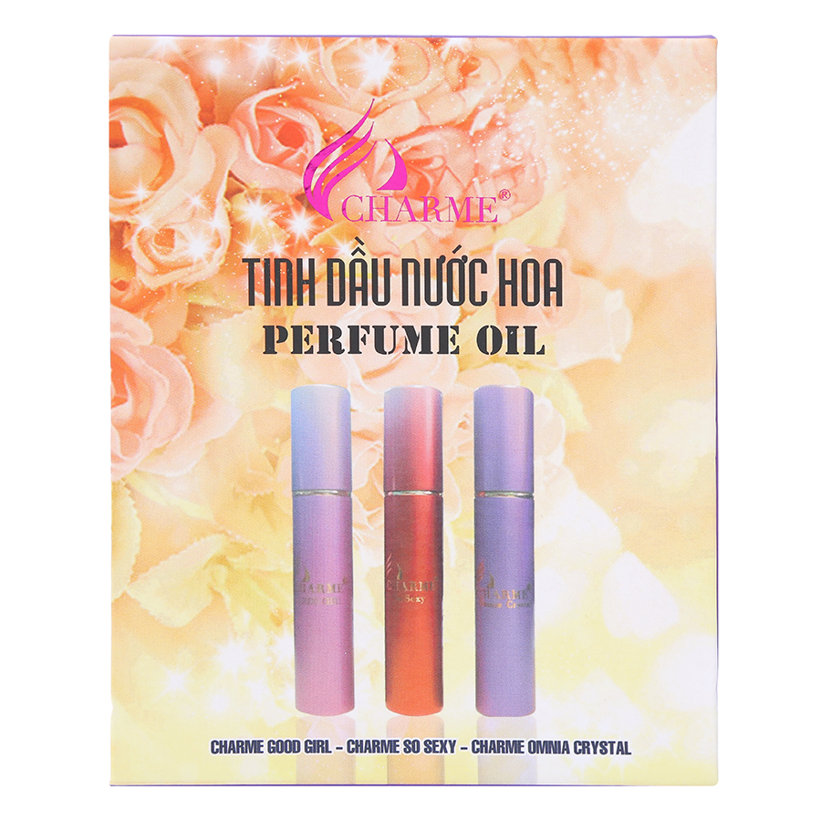 Set 3 Chai Nước Hoa Tinh Dầu Nữ Charme (Good Girl, So Sexy, Ominia Crystal) Charme-NHW-Set01 (10ml/Ống)