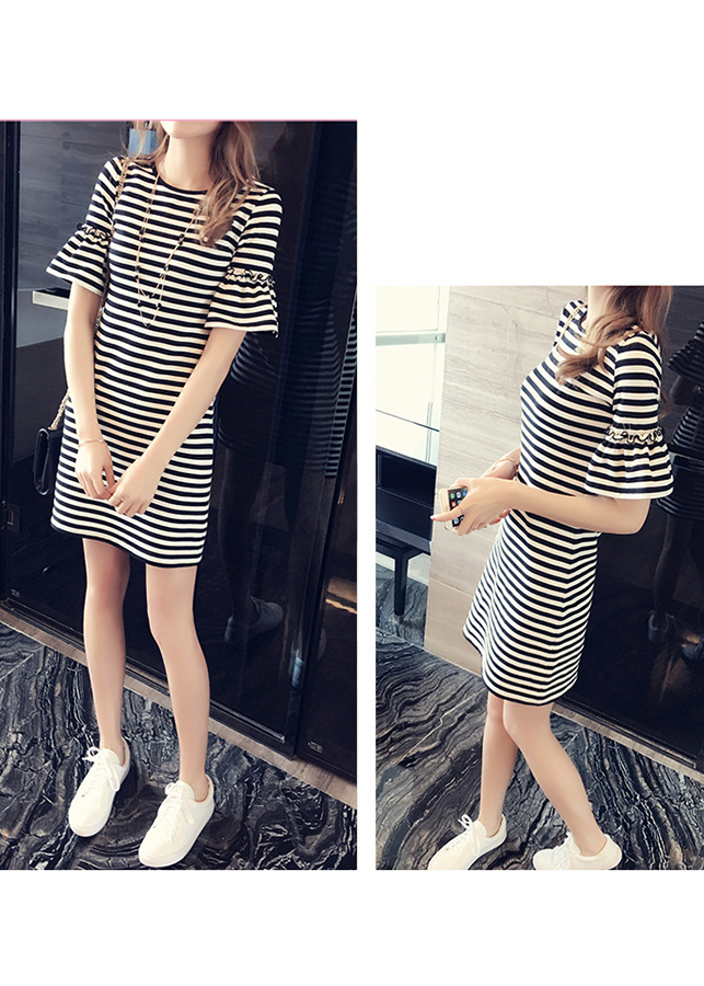 Đầm thun sọc ngang da16