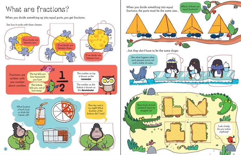 Usborne lift-the-flap fractions and decimals