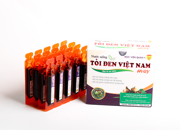 Nước uống Tỏi Đen Việt Nam Học Viện Quân Y 20 ống x 5ml