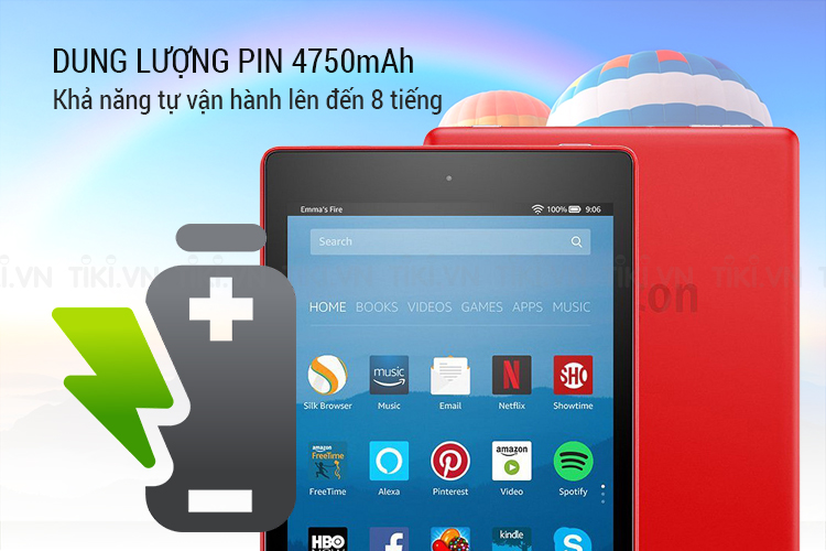 Máy Tính Bảng Kindle Fire HD8 - 32GB (2018) - Hàng Nhập Khẩu