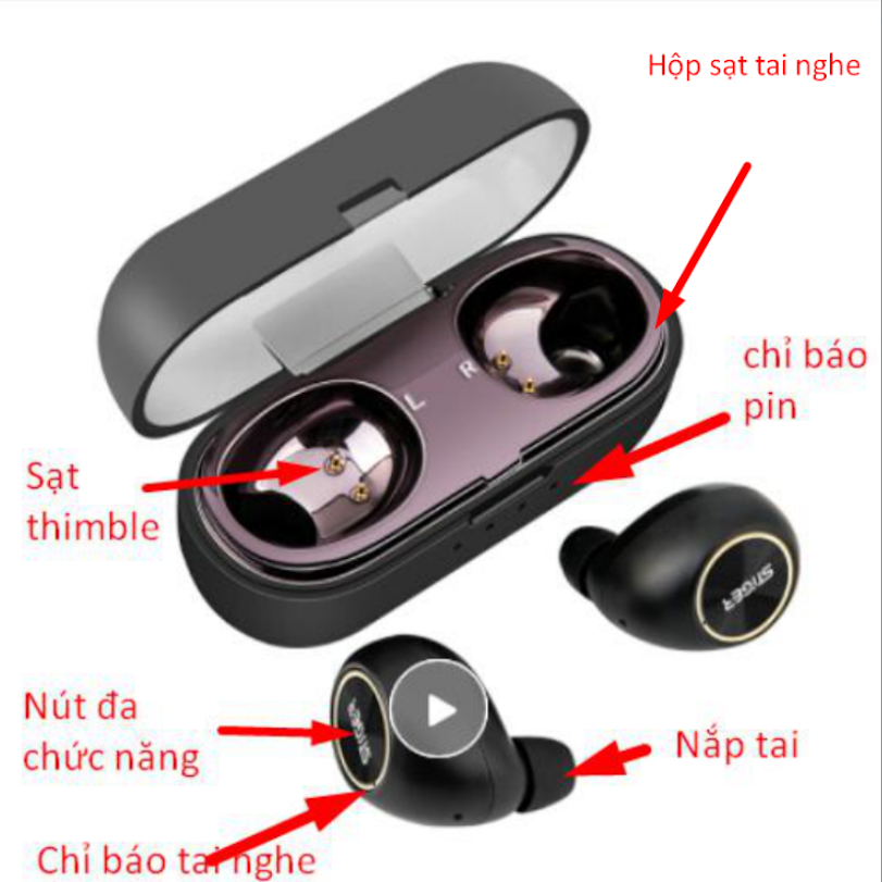 Tai Nghe Bluetooth Thể Thao Kèm Hộp Sạc Stereo (stiger) Air10