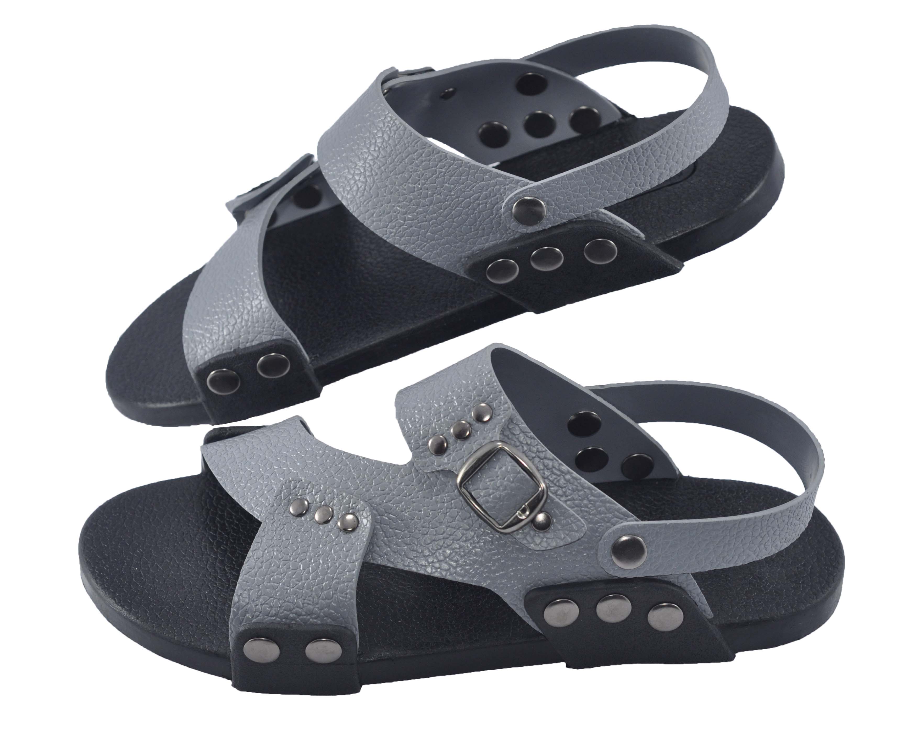 Giày quai hậu cao su thời trang quai chéo HM - TCM-73A (Xám)