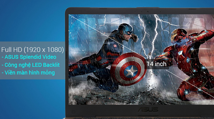 Laptop Asus Vivobook 14 X405UA-EB785T Core i3-7100U/Win10 (14 inch) - Hàng Chính Hãng (Gold)