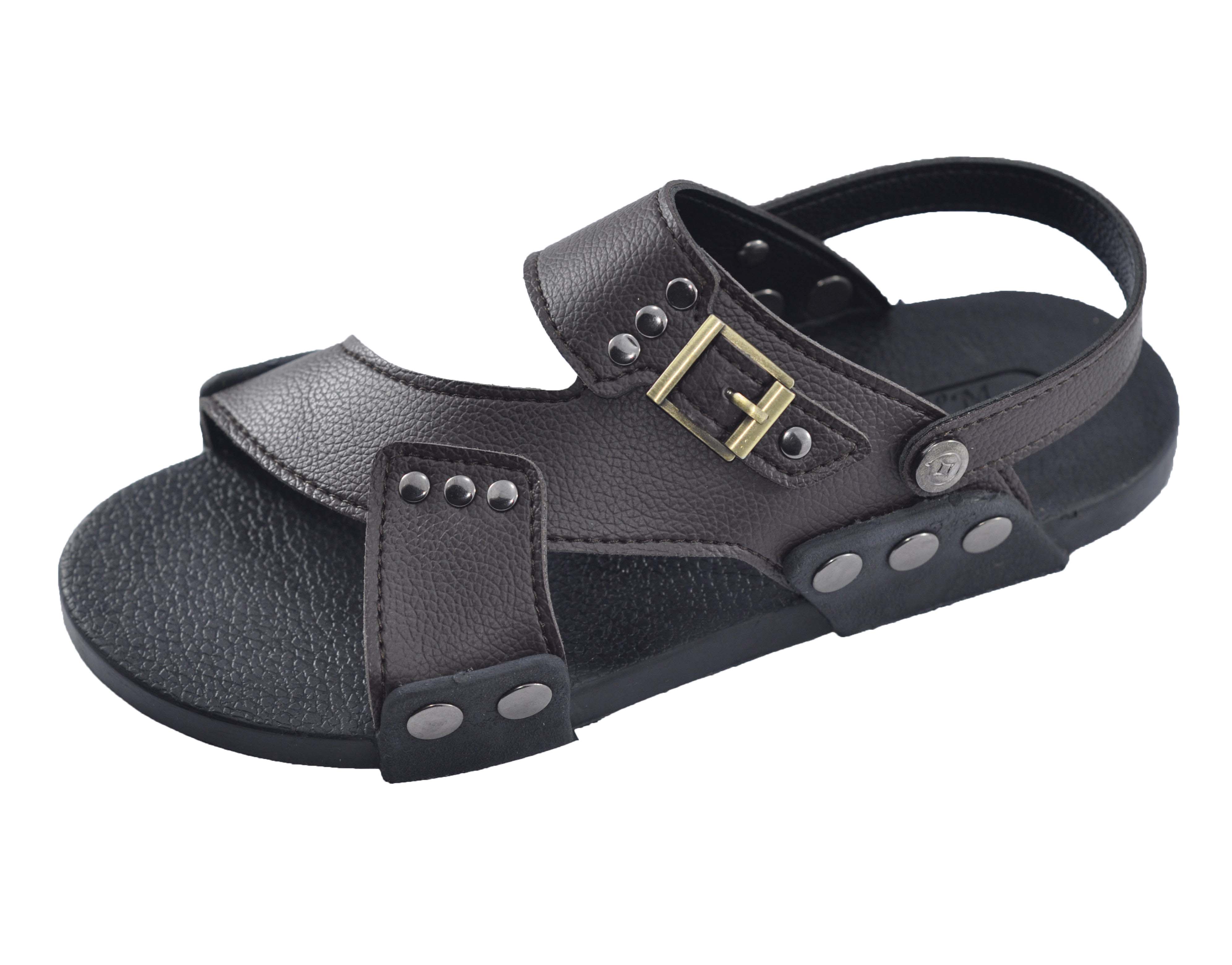 Sandal nam da PU quai chéo thời trang trẻ trung - TPU-83A ( Nâu)