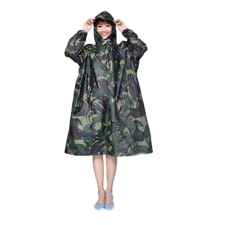 Áo mưa họa tiết lính không xẻ tà 2016